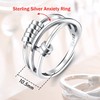 Sanfenly 925 Sterling Silver Anxiety Rings for Women Adjustable Open