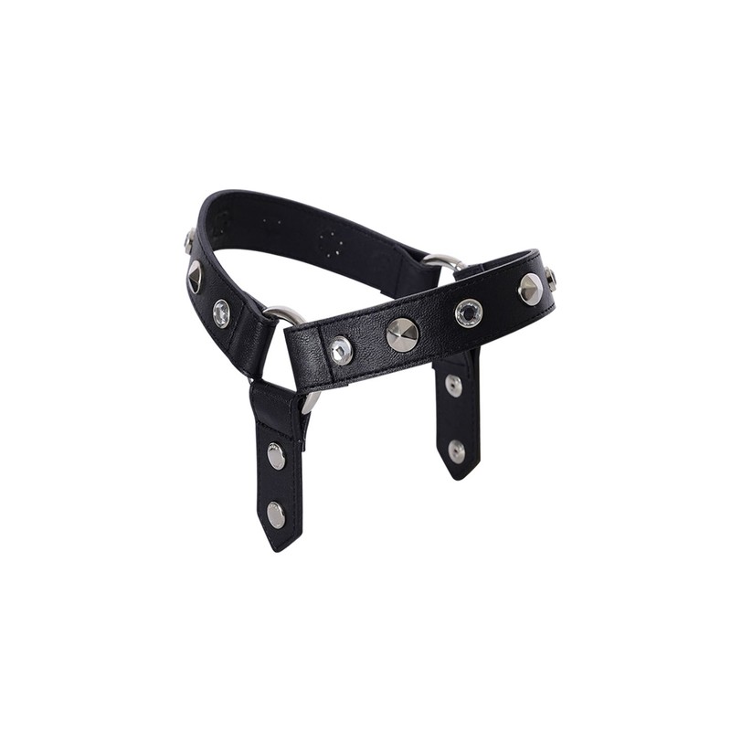 Crank Stud Strap Shoes Belt_Black