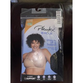 PLAYTEX 4745 ULTIMATE 18 HOUR LIFT & SUPPORT BRA Size 42DDD Black~NEW