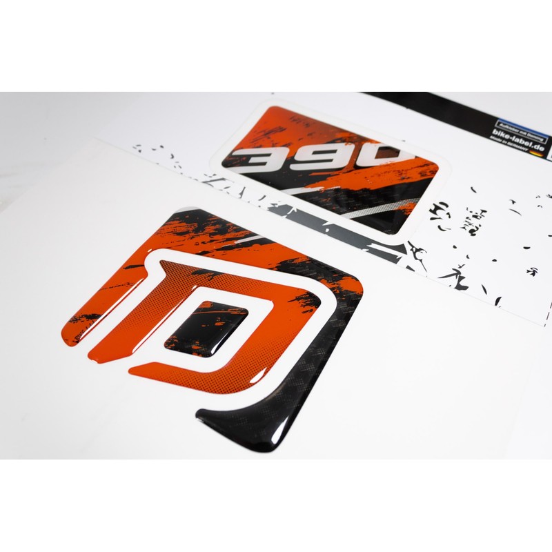 Tankpad Motorcycle Carbon Sticker Orange Compatible with KTM DUKE 390