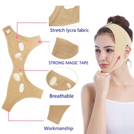Face Lifting Slimming Belt, Facial Cheek V Shape Lift Up Thin Mask Strap Face Line Smooth Breathable Double Chin Reduce Bandage for Men and Women by ANIBBOW (L)