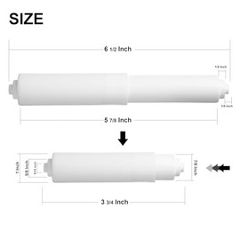 2 Pack - White Toilet Paper Holder Spring Loaded Roller Replacement Rod