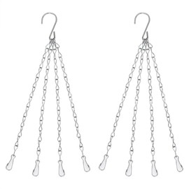 ccHuDE 4 Pcs 40cm 4 Legs Hanging Chains Metal Hanging Basket Hangers Garden Plant Hanger Chains Flower Pot Chains with Clip and Hook for Planters