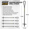 Motovecor 18" Long Ground Anchor Kit Black 18" Ground Anchor