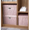 3 Pack Larger Collapsible Storage Boxes with Lids Fabric Decorative