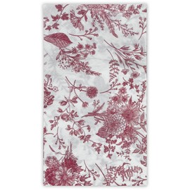 WRAPAHOLIC 25Pcs Burgundy Floral Guest Napkins - Guest Disposable Hand Towels for Bathroom, Bridal and Baby Shower, Tea Party, Garden Party, Birthday Party - 4.3 x 7.9 In