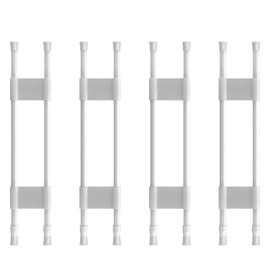 SJSHAL 4 Sets Double RV Refrigerator Bars,RV Tension Rods with Adjustable Length 15.8-27.6 Inches,Non-Slip RV Refrigerator Bars for Camper Refrigerator,Kitchen,Closet, Bookshelf,Cupboard-White