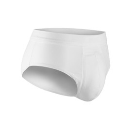 PROTECHDRY - Washable Urinary Incontinence Cotton Brief Underwear for Men, with Front Absorbent Area, White Large