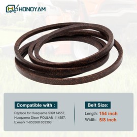 Honoyam 539114557 Mower Deck Belt Compatible with Husqvarna 539114557 114557 Z254 RZ5424 RZ5426 MZ5225 RZ4219 RZ4619 RZ4620 5/8" X 154"