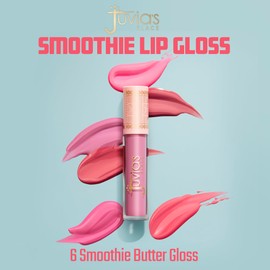 Juvia's Place Pink Smoothie Gloss Pink Melon - Splash of Pink & Mauve Tones, Hydrating Cream Lip Gloss, Full-Intensity Pigments With Nourishing Cocoa Butter And Chia Oil