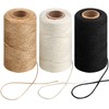 984 Ft Natural Jute Twine, 2mm Thin White Cotton Rope