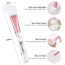 DUAIU Cepillo de máscara facial, cepillo de silicona aplicador de máscara facial herramientas y cepillo facial con cabeza de silicona suave para másca