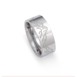 UNIFT Mountain Ring for Men Women Stainless Steel Stylish Chic Mountain Outdoor Hiking Ring Jewelry for Nature Lovers, 7, Stainless Steel, No Gemstone