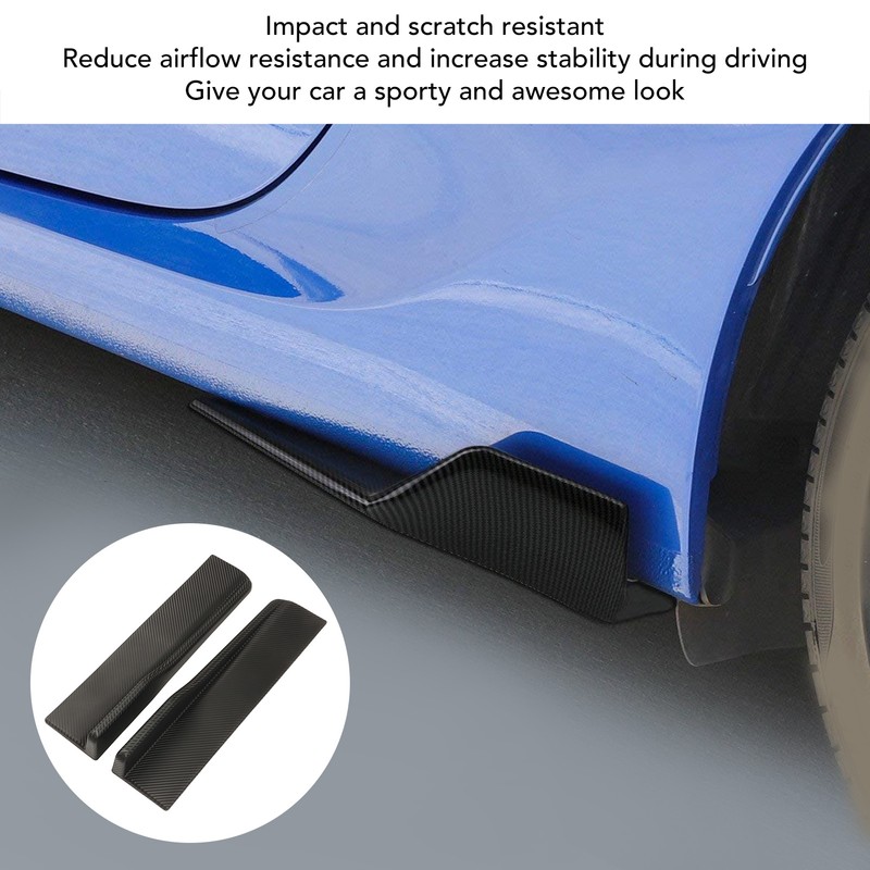 2PCs Rear Side Skirt Winglet Carbon Fiber Style Universal Car