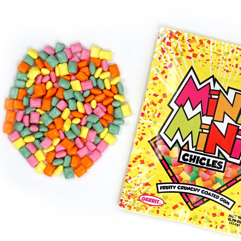 Mini Mini Chicles, Pack of 12, Fruity Crunchy Coated Gum,