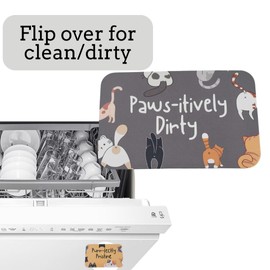 Dishwasher Magnet Clean Dirty Sign Funny, Cat Dishwasher Sign Clean Dirty Magnetic, Clean/Dirty Magnet, Cat Kitchen Decor, Pawsitively