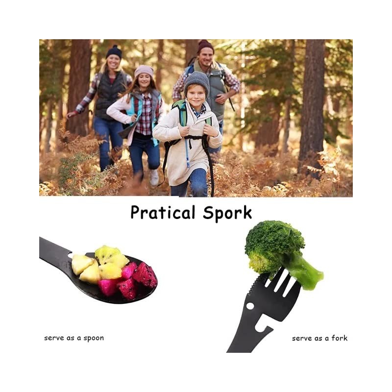 Utility Camping Spork Functional Spork Stainless Steel Spork Outdoor Spoon