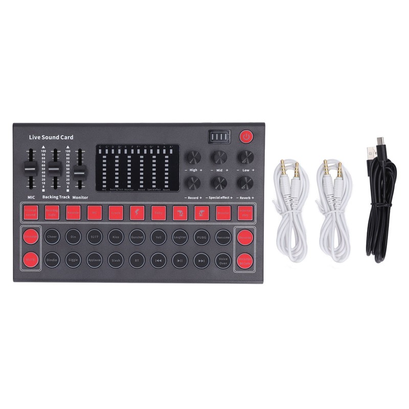 Voice Changer Sound Board LED Display Noise Reduction Bluetooth Dual