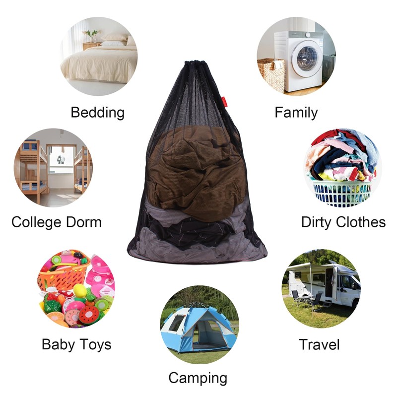 DuomiW 2 Pack Mesh Laundry Bags, 24 x 36 Inches
