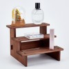 NBEADS 3-Tier Wooden Display Riser Shelf, Camel Tabletop Small Food