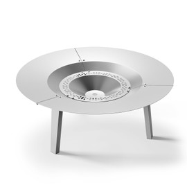 TURBRO Fireside Pluto Heat Deflector for 19/19.5in Firepit and R19 Fire Pit, Redirects Heat Outward, 304 Stainless Steel Accessory with Handles and Foldable Legs, for Outdoor and Patio Use