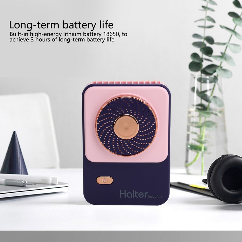 3‑Gear Adjustable Electric Fan Portable Handheld Hanging Neck Fan USB