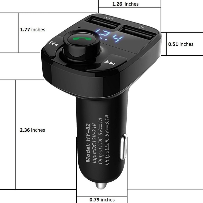 LIVERO Bluetooth FM Transmitter for Car, Bluetooth Car Music Adapter,