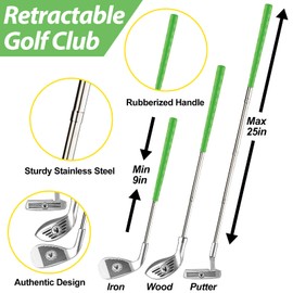 Liberry Kids Golf Clubs for 3-5 Years Old, Retractable Toddler Golf Set with Putting Mat & Storage Bag, Indoor and Outdoor Sports Golf Toys for Boys Girls