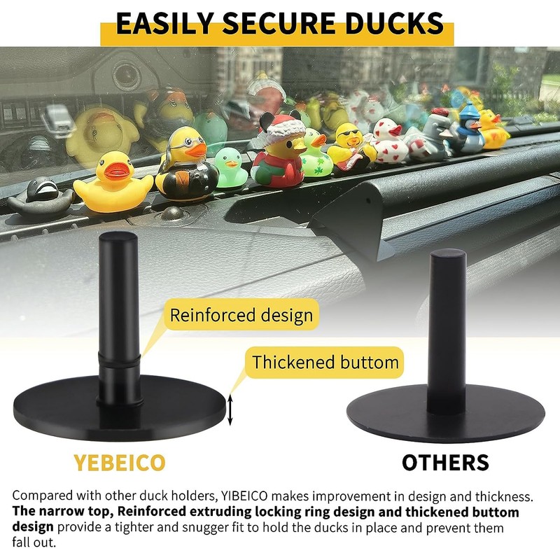 YIBEICO 20pcs Duck Mount, Flock Locker Rubber Duck Holder Dashboard