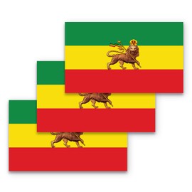 3x5 Ethiopia Flag with Lion Sticker 3-Pack Made with Durable Waterproof Materials Ethiopian Flag Bumper Sticker Flag of Ethiopia Bumper Sticker Ethiopia Bumper Sticker