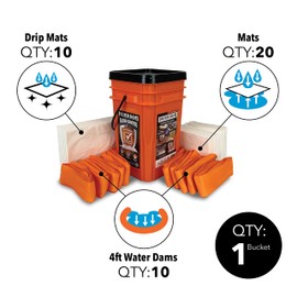 Quick Dam WUGG-V Grab & Go Bucket Dams, Drip Mats, Orange