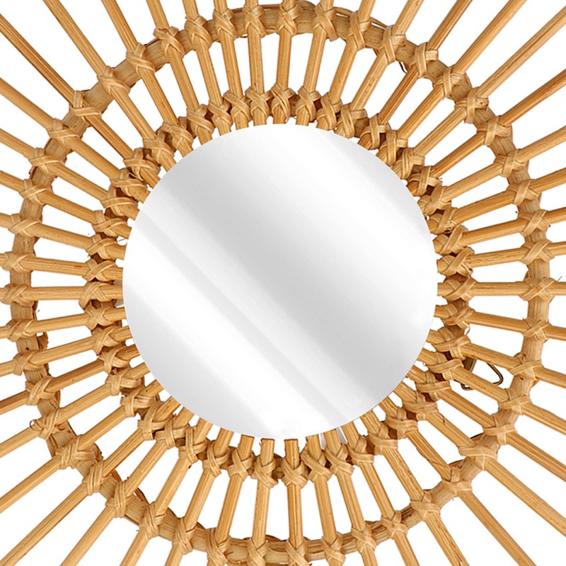 Wall Decor Rattan Mirror Star Shape Unique Simple Handwoven Mirror