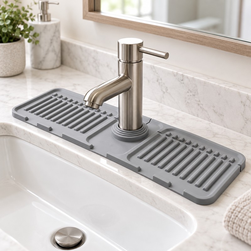 Silicone Faucet Splash Guard for Kitchen & Bathroom Sinks –