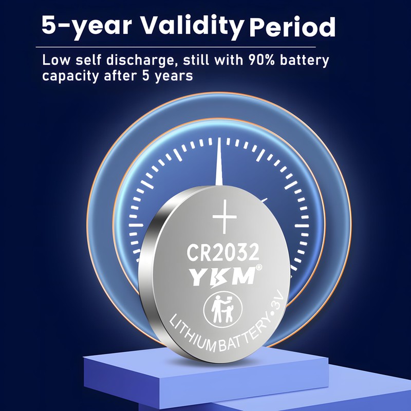 YKM 5 Pack 3V Lithium CR2032 Battery 3 Volt 2032