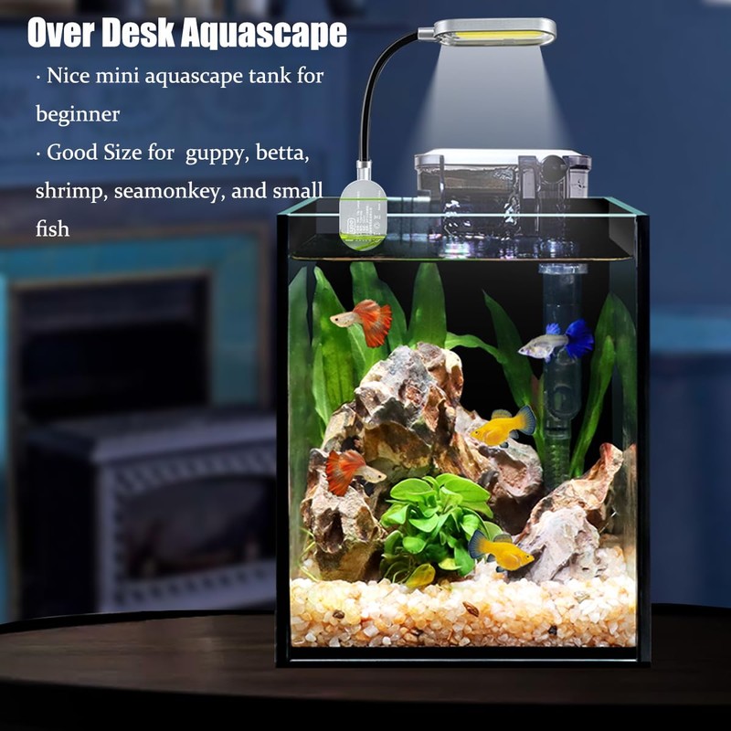 Craftsboys 1.5 Gallon Fish Tank Starter Kits, Nano Glass Aquarium