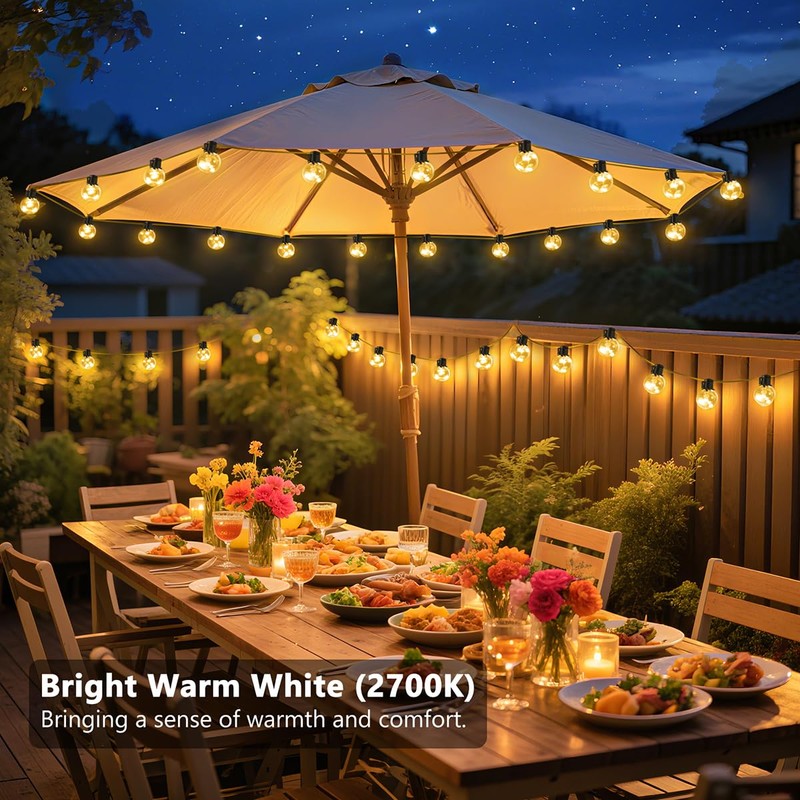KepStars Outdoor String Lights Solar Powered Waterproof, 50ft 20 LED