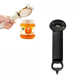 Grolomo Seinohome Jar Opener,Seinohome Multifunctional Retractable Bottle Opener,Adjustable Multifunctional Stainless Steel Can Opener,Labor-Saving Bottle Opener with Stainless Steel Gear (Black)