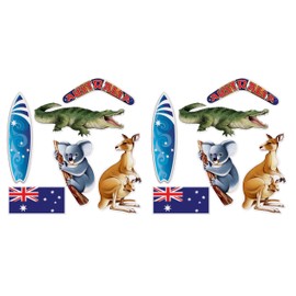 Beistle 12 Piece Australian Paper Cut Outs Wall Décor Australia Day G’Day Mate Aussie Party Supplies, 12.25” x 19.75”, Multicolored