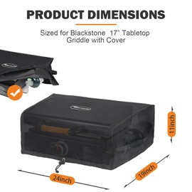 for Blackstone 17-inch Grill Cover with Lid, Extended Waterproof 600D Oxford Fabric Heavy Duty 17-inch Gas Grill Cover Designed for Blackstone 17-inch Grill Cooktops - 17-inch Grill Cover with Lid