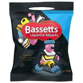 Maynards Bassetts Liquorice Allsorts Share Bags (Pack of 5) 130g Each
