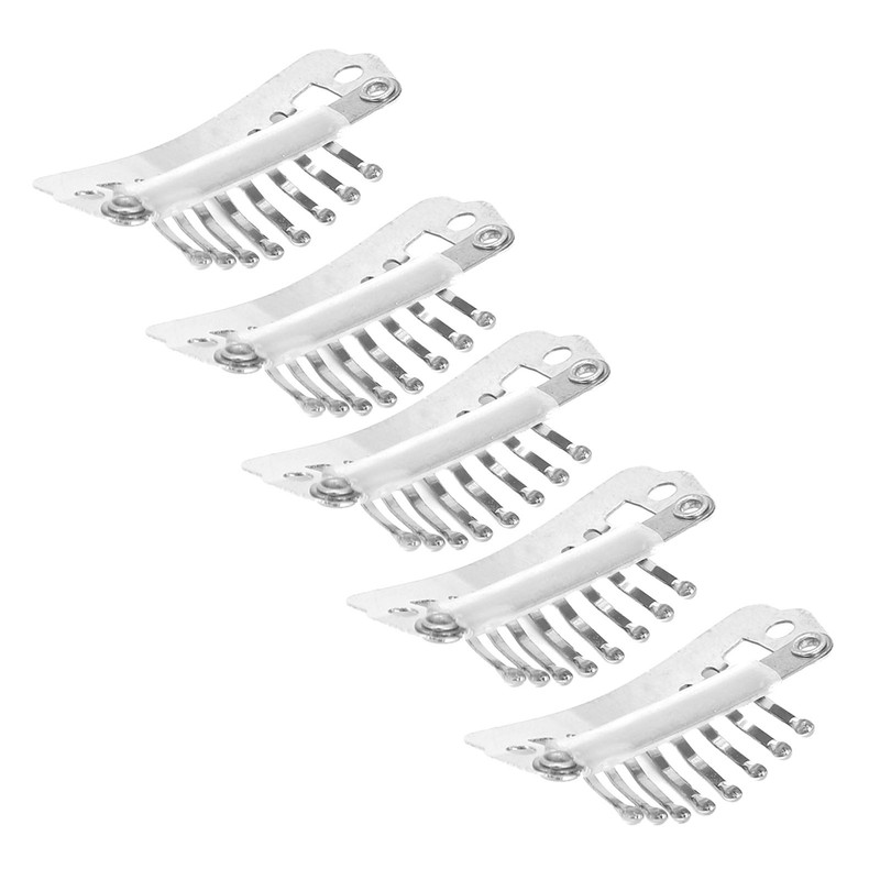 50pcs Hair Extension Clips Set Stainless Steel DIY 8 Teeth