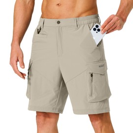 Hugut Men's Hiking Cargo Shorts Quick Dry Lightweight with Multi Pockets