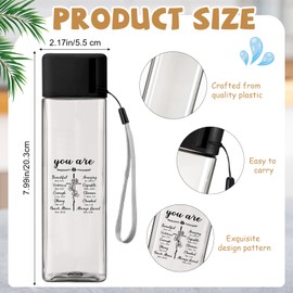 LemonRoad 24 Pack Christian Water Bottles Bulk 17 Ounces Employee Appreciation Gifts Plastic Water Bottle Reusable Cup Inspirational Bible Religious Gift for Teachers, Nurses, Staff(Black)