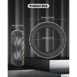 RidTianTek 9.5 x 2.50 Off-Road Tire 9.5 Inch Tubeless Tire for Niu KQI3 Electric Scooter Accessories Rear Front Wheel Replacement Tire Anti-skid Shockproof (1 Pce, type 2)