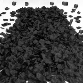 SITUMEIZI 1500PCS Black Rose Petals Artificial Silk Rose Petals Flower for Wedding Party Decor