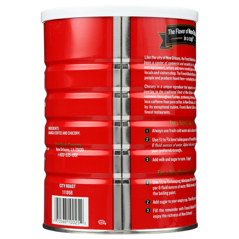 French Market Coffee & Chicory Dark Roast Ground Coffee, 12oz