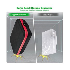 Rigute 60 Slot Seed Organizer Storage Box with 10PCS Seed Envelopes, Sturdy Plastic Storage Containers, Label Stickers, Funnel for Flower, Vegetable Plants Garden