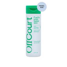 OffCourt Sulfate-Free Body Wash for Men & Women - Non-Drying Exfoliator with Glycolic & Lactic Acids Leaves Skin Fresh & Smooth with Fresh Citrus and Driftwood Scent, 3.4 Fl. Oz (Pack of 1)