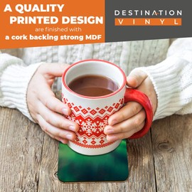 Great Coasters (Set of 2) Square/Glossy Quality Coasters/Tabletop Protection for Any Table Type - Nuuk City Greenland Ice Landscape #21949