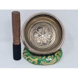 Tibetan Singing Bowl Set, Handmade Tibetan Chakra healing Singing Bowl for Meditation, Sound, Peace, Mindfulness, Yoga, Tibetan Mantra (6 Inch)